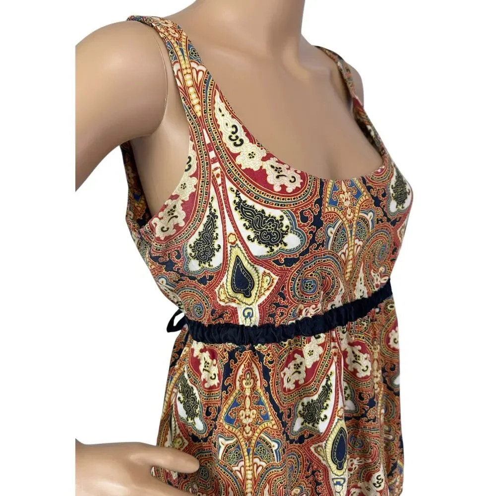 J. Crew Cotton Paisley Empire Peplum Top 97140 Size L